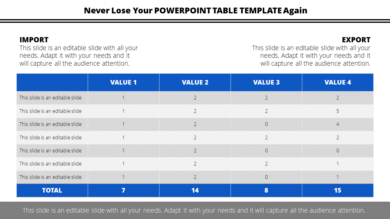 powerpoint table template-Andromeda Powerpoint Table Template